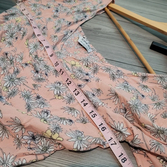 Sophie Rue Women's Crop Blouse Top Size XL Multicolor Viscose Short Sleeves Tie - Picture 6 of 10